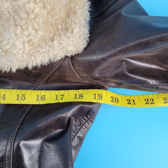 ✨ Laundry by Shelli Segal Leather & Faux Shearling Aviator Jacket – Size M ✨ - Picture 12 of 15